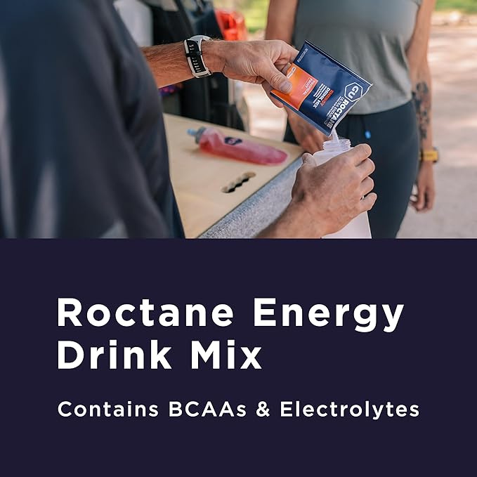 GU Energy Roctane Ultra Endurance Energy Drink Mix, Vegan, Gluten-Free, Kosher, Caffeine-Free, and Dairy-Free n-the-Go Energy for Any Workout, 10 Single-Serving Packets, Lemon Berry