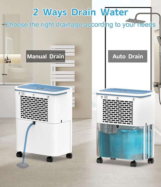 FRESHDEW Dehumidifier, 30 Pints Dehumidifiers for Home, 1500 Sq. Ft Dehumidifiers with Drain Hose, 0.52 Gallon Water Tank for Basement Bathroom Bedroom, Overflow Protection, 24H Timer (1500 Sq.ft)