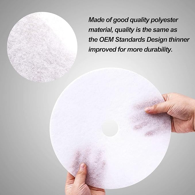 10 Pack Universal Dryer Exhaust Filter Replacement Kit - White Round Disc & Cotton Paper Filters for Panda, Magic Chef, Sonya, Avant Dryers - Lint Removal (227 x 33 mm)