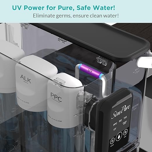 SimPure Y9A Countertop Reverse Osmosis Water Filter, Alkaline Remineralization 300 GPD 6 Stage Purification, RO Water Filtration System, Super Fast Filtering Portable Water Purifier