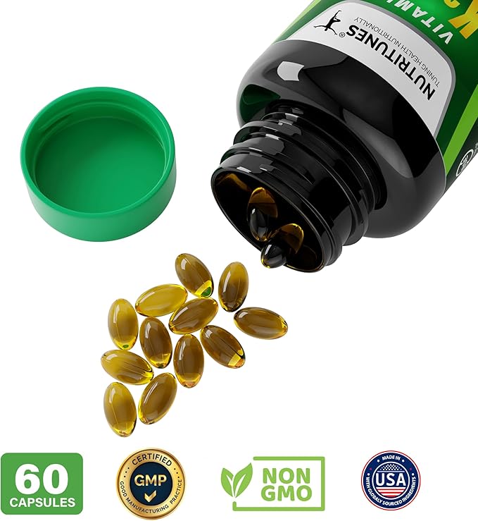 Vitamin D3 K2–5000 IU D3 & 100 mcg K2 MK-7 – Supports Bone, Heart & Immune Health – K2 D3 Vitamin Supplement – 120 Softgels, 4 Month Supply
