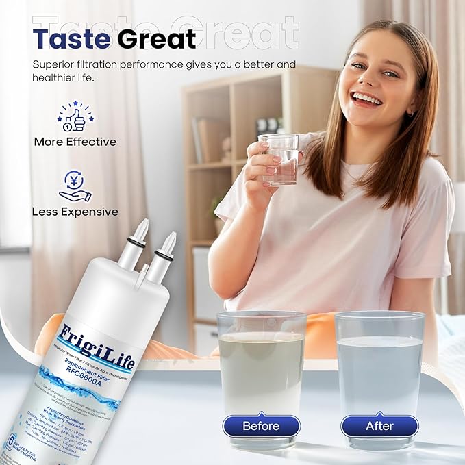 RFC6600A Refrigerator Water Filter Compatible with EDR3RXD1, Everydrop Filter 3, 4396841, 4396710, Kenmore 46-9083, 46-9030, 9030, 9083, KAD3RXD1, WHR3RXD1, 2PACK