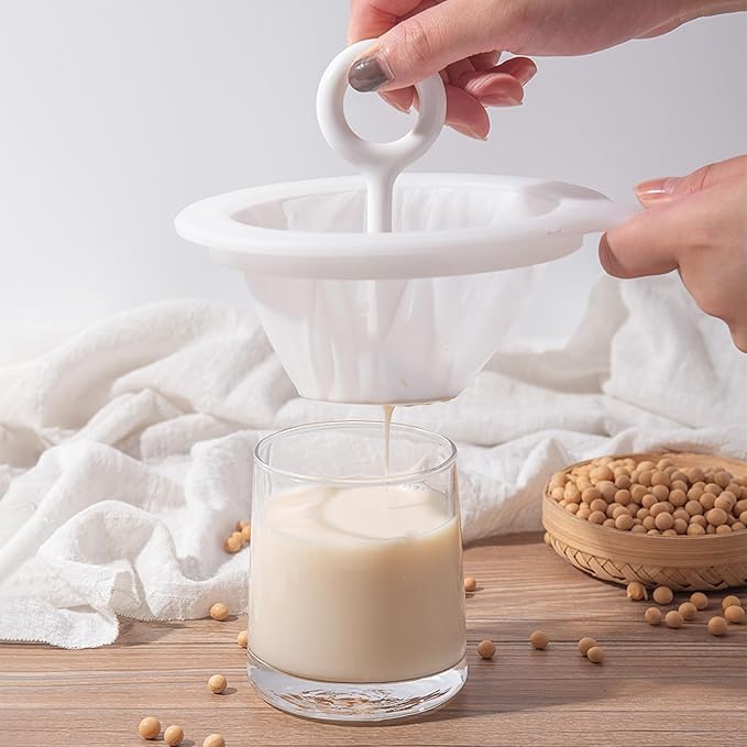 2 Pack Fine Nylon Mesh Strainer,Reusable Mesh Filter Bags for Filter NutMilk, Coffee, Milk, Butter, Juices and Fresh Cheese (300 Mesh)