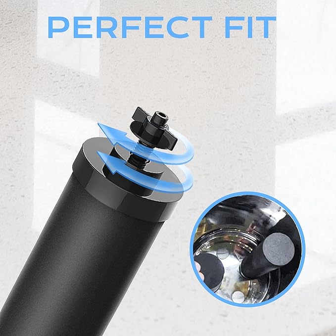 NSF/ANSI 42&372 Certified Water Filter，Gravity Water Filter Replacement for Berkey® BB9-2® Black Purification Elements and Berkey® Gravity Filter System, 4 Pack