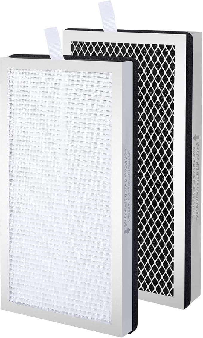 2 Pack Model 15 Replacement Filters Compatible with Air Puri-fier MA Series, H13 True HEPA and Activated Carbon, 3 in 1 with Pre-Filter