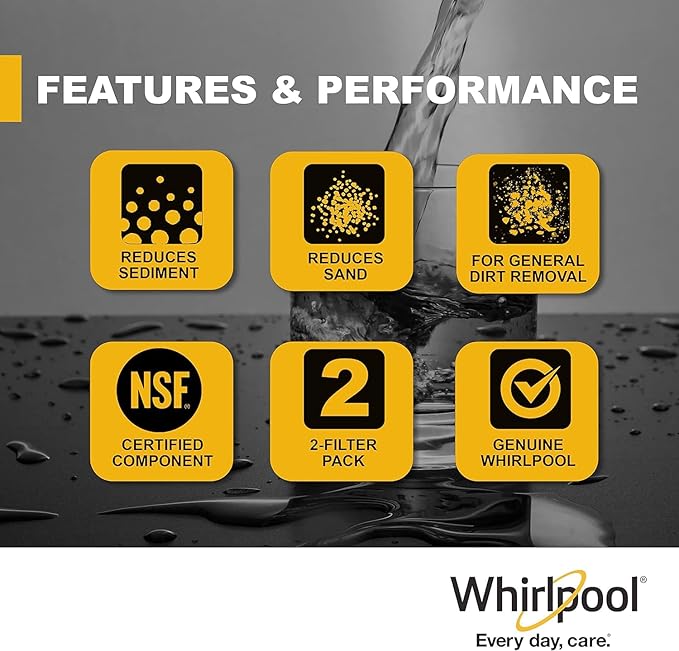 Whirlpool Whole House Pleated Water Filters WHKF-WHPL, Full Case of 24 Filters, NSF Certified 30-Micron Filtration Reduces Sediment, Sand, Soil, Silt & Rust, for standard filter housings