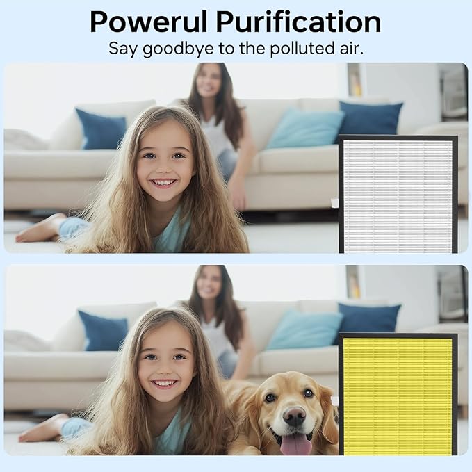 1 Pack KJ217 Replacement Filter,Compatible with MOOKA KJ217 Pet Air Purifier,Suitable for Large Room with 2500 Ft², 1 Filters for Pet-raising family