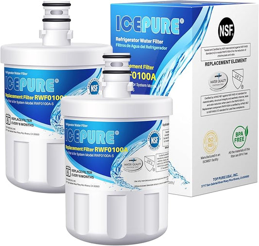 ICEPURE 5231JA2002A Refrigerator Water Filter,Compatible with LG LT500P, GEN11042FR-08, ADQ72910901, ADQ72910907, LFX25974ST, LFX25973S, Kenmore 9890, 469890 2 PACK