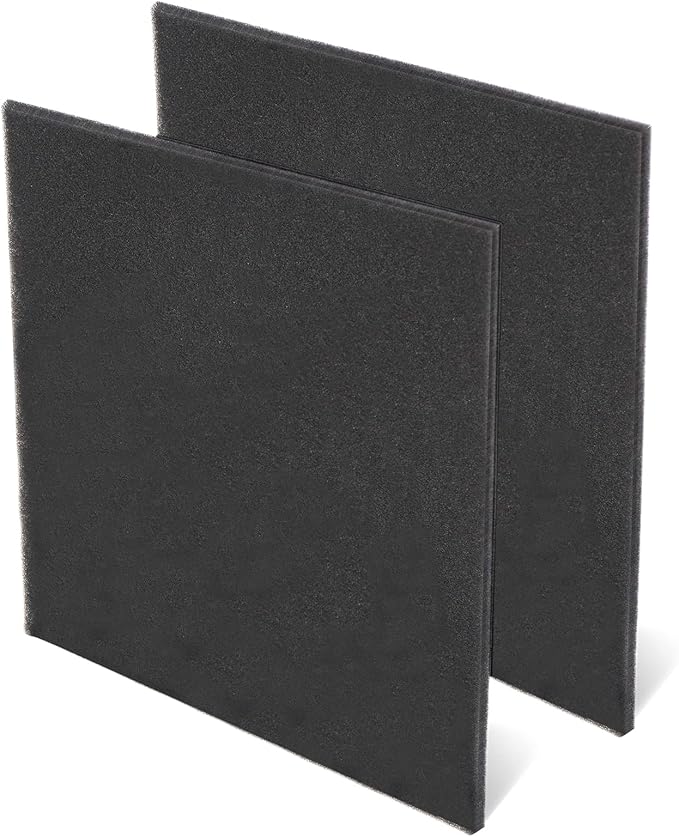 Cut to Fit Foam Pad Pre Filter, Air Purifiers Filter Replacement, Compatible with Most Air Conditioner, Trash Cans, Dehumidifier, 15 x 15 inch, 2 Pack