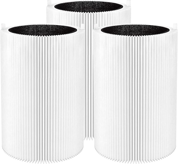 3 Pack Blue Pure 411 Filter Replacement Compatible with Blueair Blue Pure 411 Genuine, 411+, 411 Auto and MINI Air Purifiers, Package Include the 3 Particle and 3 Activated Carbon Filter