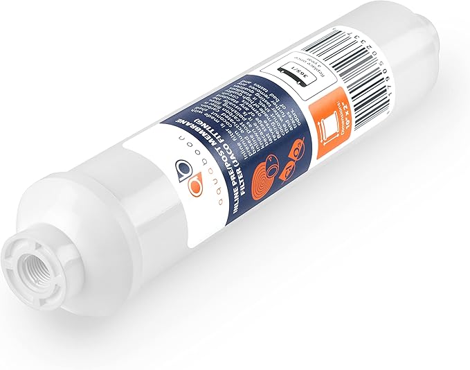 Aquaboon Inline Water Filter for Refrigerator 2-Pack of Inline Post/Carbon Polishing Water Filter Catridge for Reverse Osmosis System Standard Size (Jaco fitting)