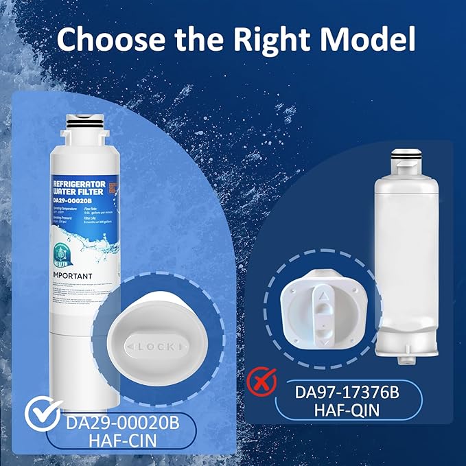 DA29-00020B Replacement for Samsung Water Filter DA29-00020B, HAF-CIN/EXP, RF28HFEDBSR, RF263TEAESG, RF263BEAESR, RF28HDEDBSR, HAF-CIN, RF4287HARS, RF4267HARS, DA97-08006A, 3 Filters
