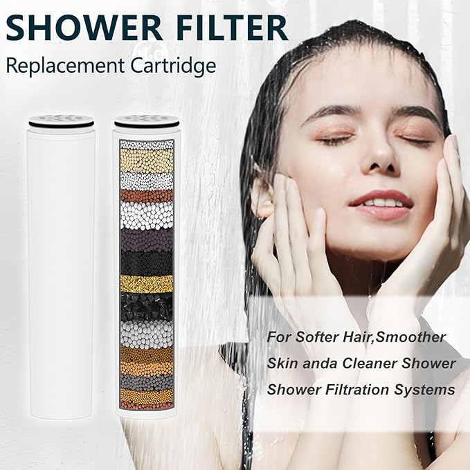 Water Fiter for Shower Head Filter,Compatible with Cobbe Shower Head Filter System,Removes Heavy Metals and Chlorine.(4 Pack)