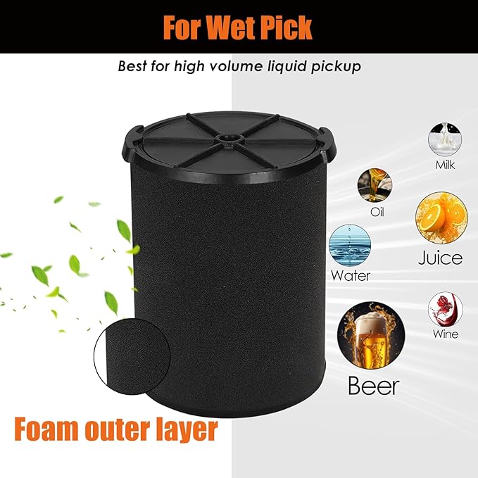 VF7000 Replacement Filter for Ridgid Shop Vacuums 5-20 Gallon, Wet Application Filters Fits Rigid Wet Dry Vac, Wet Pick Up Filter for Husky Shop Vacuum Filter 6-9 Gallon- 1 Pack