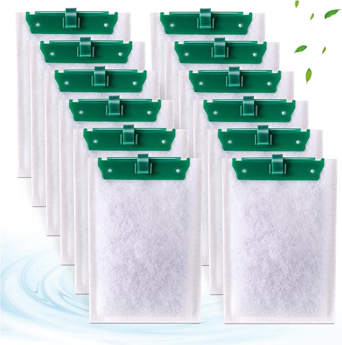 12-Count Medium Filter Cartridges Compatible with Tetra Whisper Bio-Bag Filters Medium Replacement Filter Cartridges for Whisper ReptoFilter and 10i IQ10 PF10 Power Filters -Ready to Use