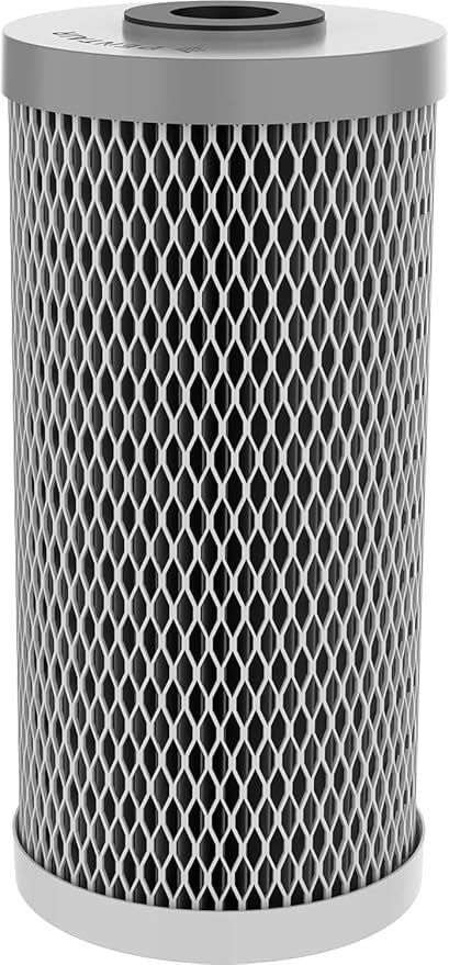 Pentair Pentek NCP-BB Big Blue Carbon Water Filter, 10-Inch, Whole House Non-Cellulose Carbon Impregnated Pleated Filter Cartridge, 10" x 4.5", 10 Micron, Pack of 2