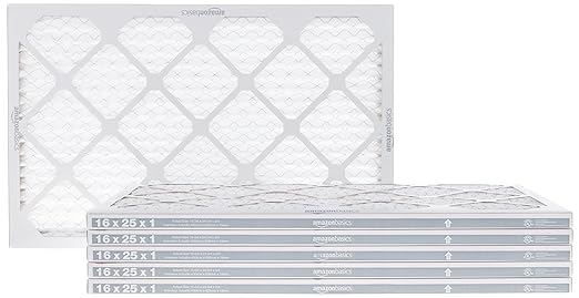 Amazon Basics 16x25x1 Air Filter 6 Pack, MERV 11 AC Furnace Filters (Actual Size: 15.75" x 24.75" x 0.75")