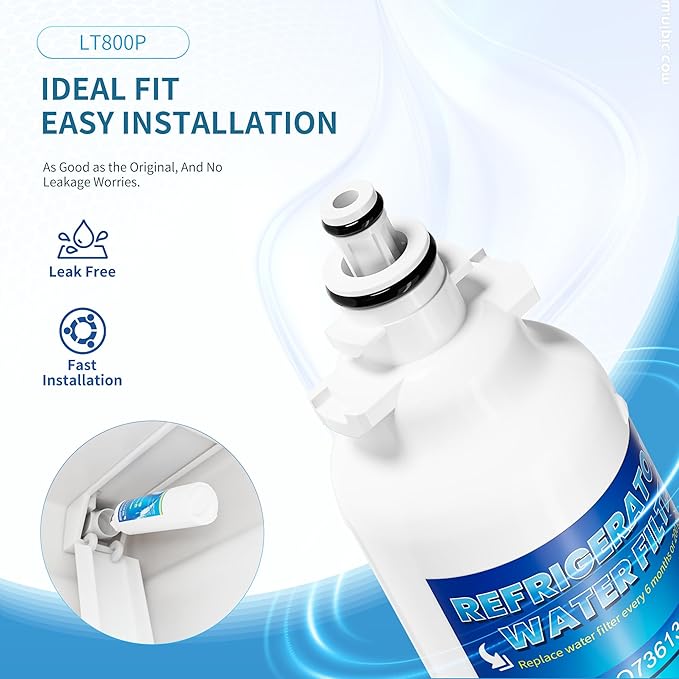 ADQ73613401 Replacement for LG LT800P, LT800PC, ADQ736134, ADQ73613402, Kenmore 9490, Kenmore 46-9490, Replacement Water Filters, Pack of 3