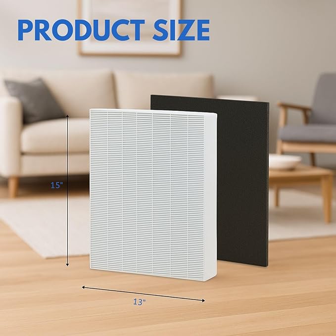 Nispira True HEPA Filter Replacement Set Compatible with Coway Airmega 200M Air Purifier AP-1518, Mighty Air AP-1512HH, 3 Sets