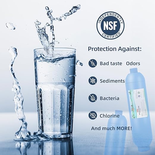 RV Water Filter, Inline Water Hose Filter for Camper, Travel Trailer, Marine, Garden, Pool, NSF Certified, Reduces Bad Taste, Odors, Chlorine, 4-Pack