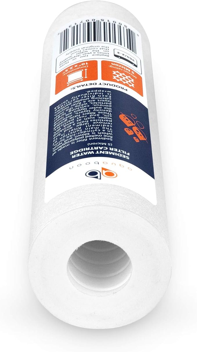Aquaboon 5 Micron 10 x 2.5 House Water Filters Cartridges Set of 3 | Sediment & Carbon Filter Replacements Compatible with WHKF-WHWC, P5, WHKF-GD05