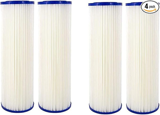 COMPLETE FILTRATION SERVICES Compatible for EcoPure EPW2P Pleated Whole Home Replacement Water Filter - Universal Fit - Fits Most Major Brand Systems (4 pack)
