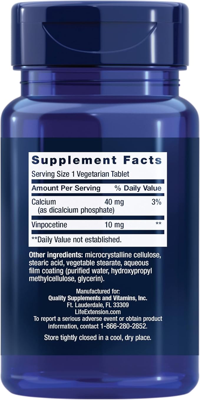 Life Extension Vinpocetine 10 mg, 100 Vegetarian Tablets
