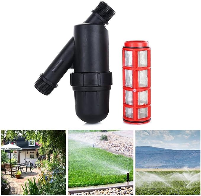 TopHomer Drip Irrigation Filter, 3/4" Y Water Filter Strainer Stainless Steel Inline 120 Mesh Screen Filter Gardening Drip Irrigation Filter for Garden Greenhouse Agricultural Drip