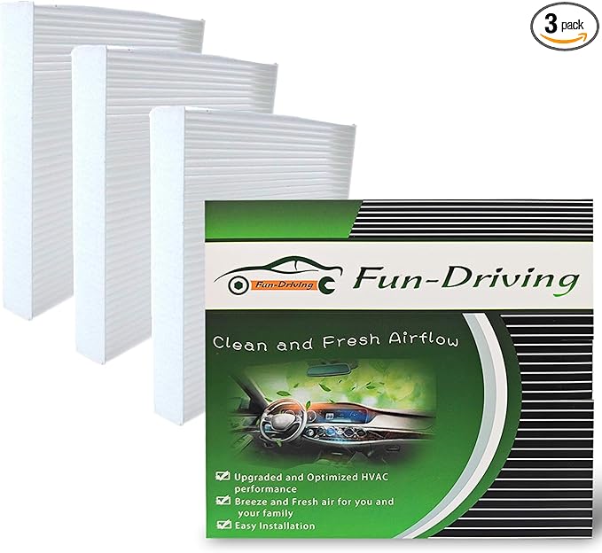 FUN-DRIVING 3 Pack White FD134 Cabin Air Filter,Replacement for 80292-SDA-A01,80292-SEC-A01,80292-T0G-A01