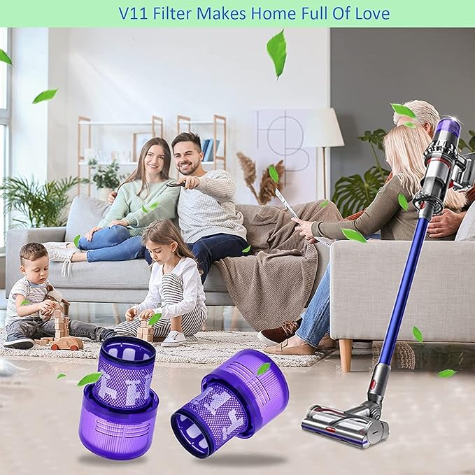 for Dyson V11 Torque Drive Cordless Vacuum Cleaner Replacement Filters Parts, Compatible with Dyson V11 SV14 Animal and V15 Detect Cordless Vacuum Models Filter, Part No.970013-02, 2 Pack