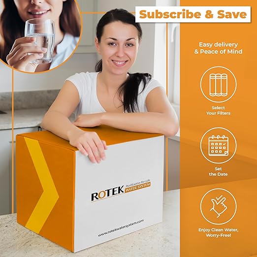 Rotek Water Systems Whole House Water Filtration System, 3-Stage Water Filter System, PHO, KDF, ACB, Clean Water, Polyphosphate Anti-Scale, Carbon Block, & Heavy Metal Filter, 20 Inch