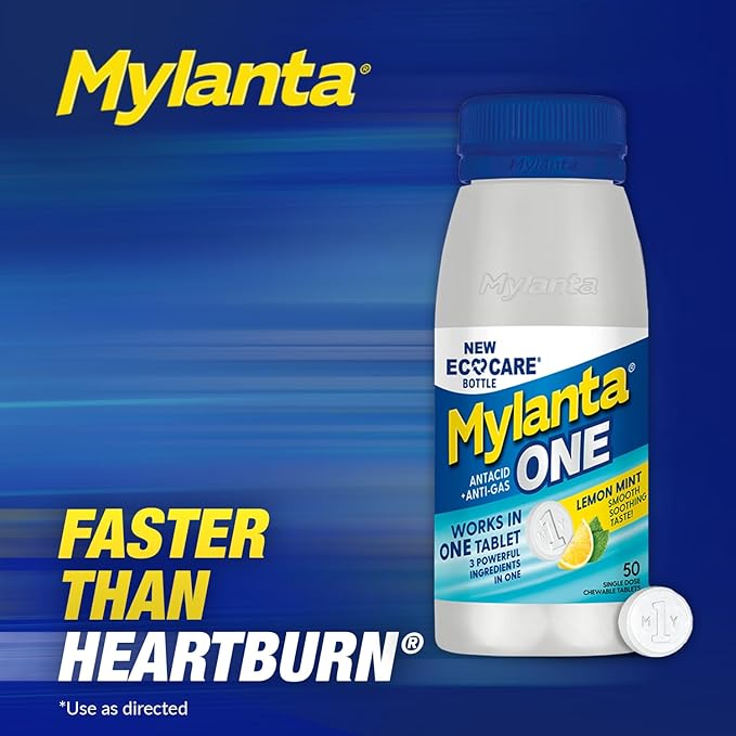 Mylanta One, Lemon Mint Flavor, 50 Count, EcoCare PCR