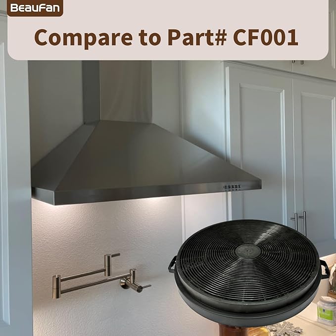 2 Pack CFI010 Charcoal Filters Fit MCBON IE71-BLACK, TE77, Fit Hauslane Range Hoods IN-R200SS Series, IN-R300SS Series, WM-540SS-30, WM-730SS-30