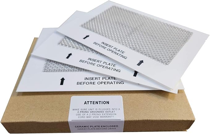 Universal Ceramic Ozone Plates for Generic Ozone Generators Washable Purification Air Purifier, 6.5" x 4.5" Inches Replacement Ozone Plates (3 Pack)