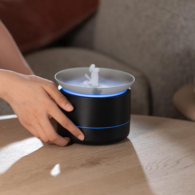 200ML Tabletop Fountain, Atomizing Desktop Fountain & Clouds Mist Essential Oil Diffusers, Aroma Air Aromatherapy Diffuser, Cool Mist Humidifiers, Zen Meditation Illuminated Indoor Relaxation
