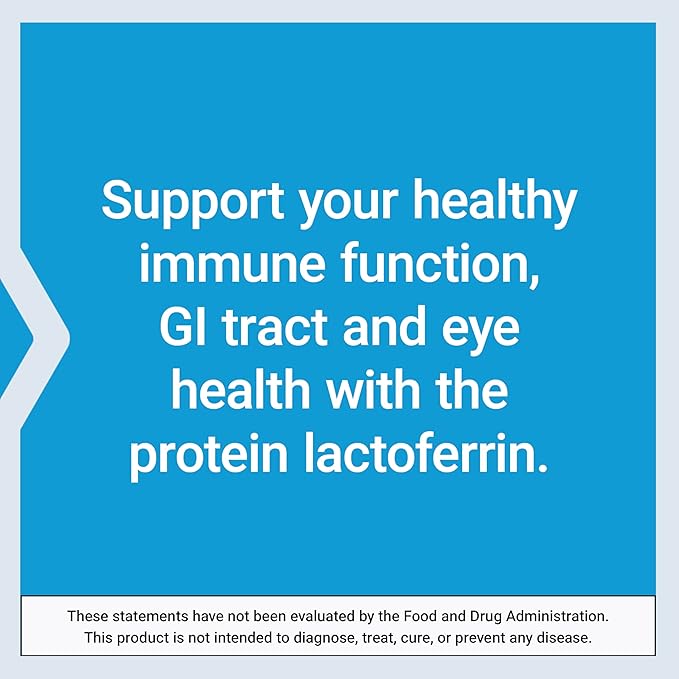 Life Extension Lactoferrin Caps, Healthy Immune Response, GI Support, Vision Health, Gluten-Free, Non-GMO, 1-Daily, Vegetarian, 60 Capsules