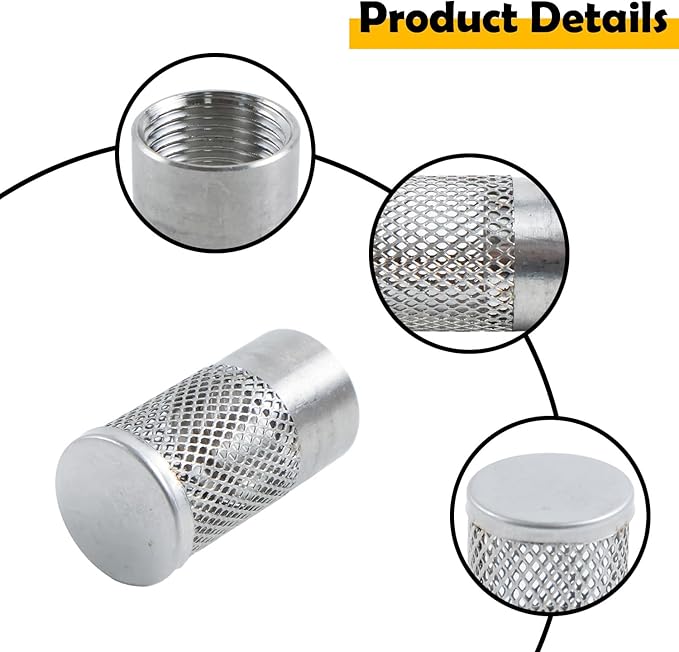 25mm Dia Hose Inlet Suction Strainer Filter, Stainless Steel Water Pump Filter for Garden Irrigation, High Pressure Water Pump, Sprayer & Plumbing Systems