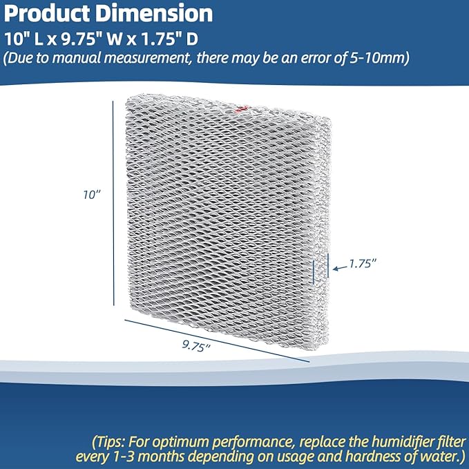 10 Humidifier Filter Water Panel Replacement for Aprilaire Whole House Humidifier Pad Filters Models 110, 220, 500, 500A, 500M, 550, 550A, 558 Humidifier Wicks Parts & Accessories (Pack of 2)