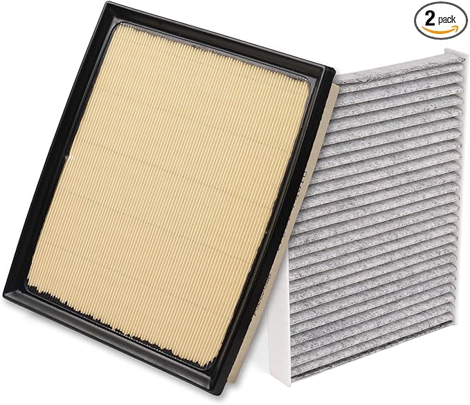 1Pcs HEPA Cabin Air Filter and 1Pcs Engine Air Filter Fit for 2022-2026 Toyota Tundra 3.5L, 2023-2026 Sequoia 3.5L Activated Carbon Cabin Filter Replacement 17801F4010 87139-50110 Accessories