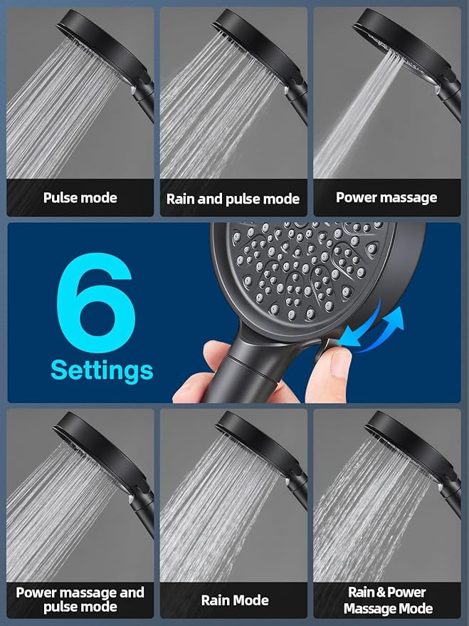 Cobbe Handheld Filtered Shower Head - Filters >99% Chlorine - Advanced 2.0 Carbon System - Water Softening Beads for Hard Water - Relieves Dry, Itchy Skin - Matte Black