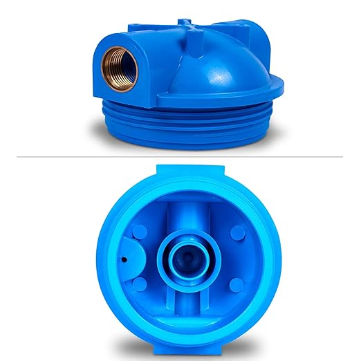 10 Inches Transparent Standard Whole House Water Filter System with Presser Relief Valve, 3/4” Inlet/Outlet Brass Port and Yearly Supply 3 Granular Activated Carbon Cartridges