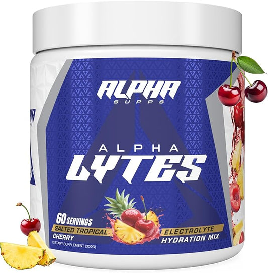 Lytes - Daily Electrolyte Hydration Drink Mix Powder - Sugar-Free, Zero Calorie Instant Formula with Trace Minerals and Antioxidants (60 Servings, Salted Tropical Cherry)