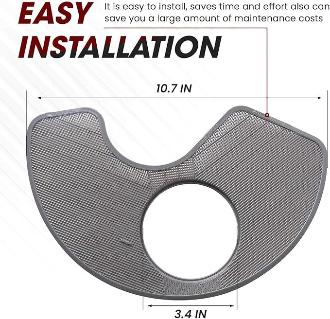 WPW10463906 Dishwasher Screen Filter by Seentech- Works with Whirl-pool, Ken-more, Kitchen-Aid; Replaces part numbers: AP6021820, W10195360, W10463906