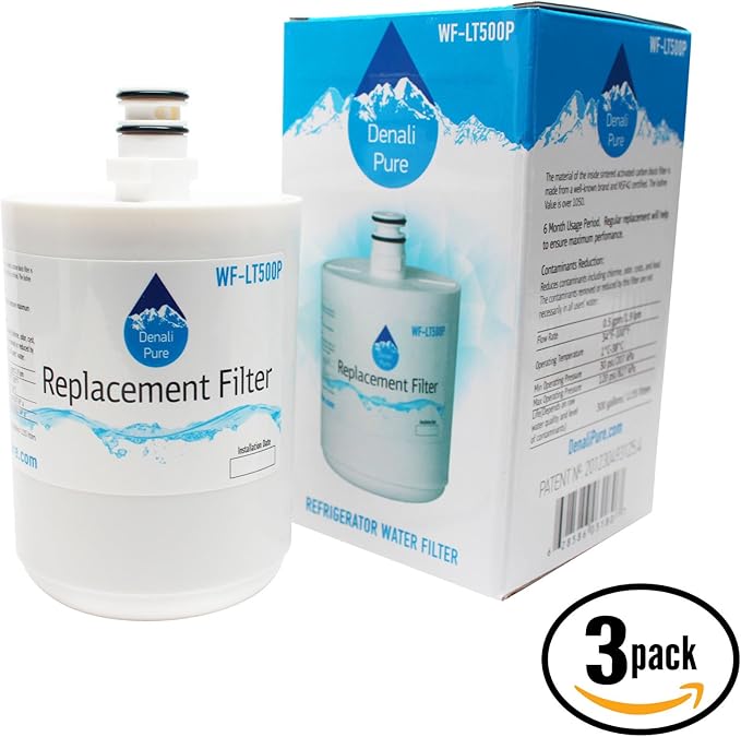3-Pack Replacement for LG LFX25973ST Refrigerator Water Filter - Compatible with LG 5231JA2002A, LT500P Fridge Water Filter Cartridge