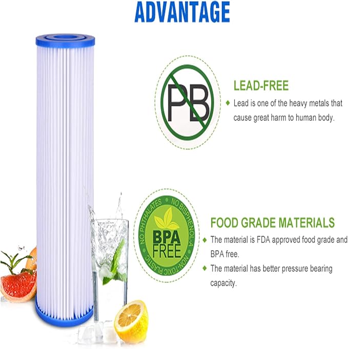 CFS – 6 Pack Sediment Water Filter Cartridges Compatible with S1A-D Models – Remove Bad Taste & Odor – Whole House Replacement Water Filter Cartridge, White