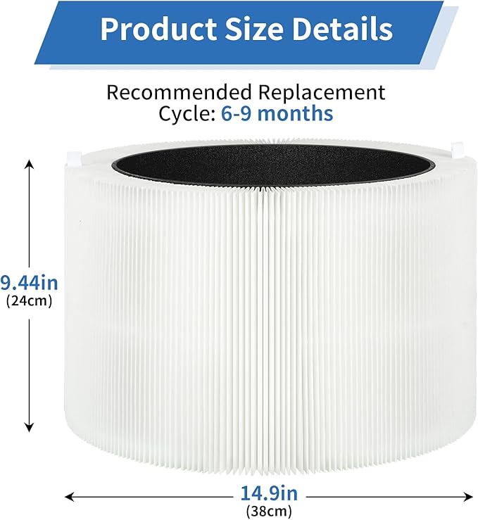 2 Pack 211i Max Replacement Filter Compatible with Blue Pure 211i Max Air Purifier, Activated Carbon Filter, Compare to Part #F2MAX
