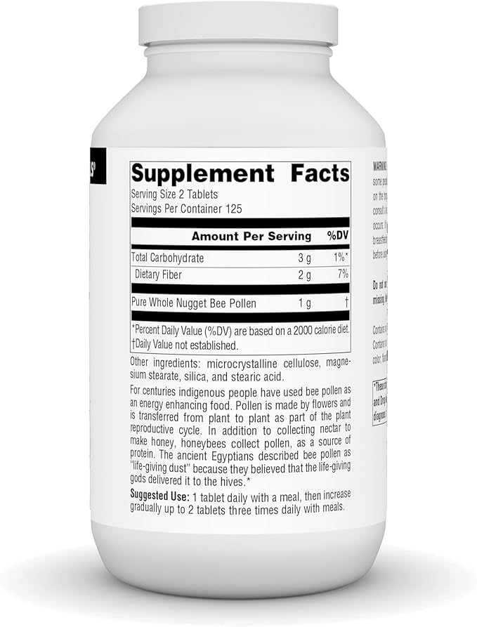 Source Naturals Bee Pollen 500 mg Dietary Supplement - 250 Tablets