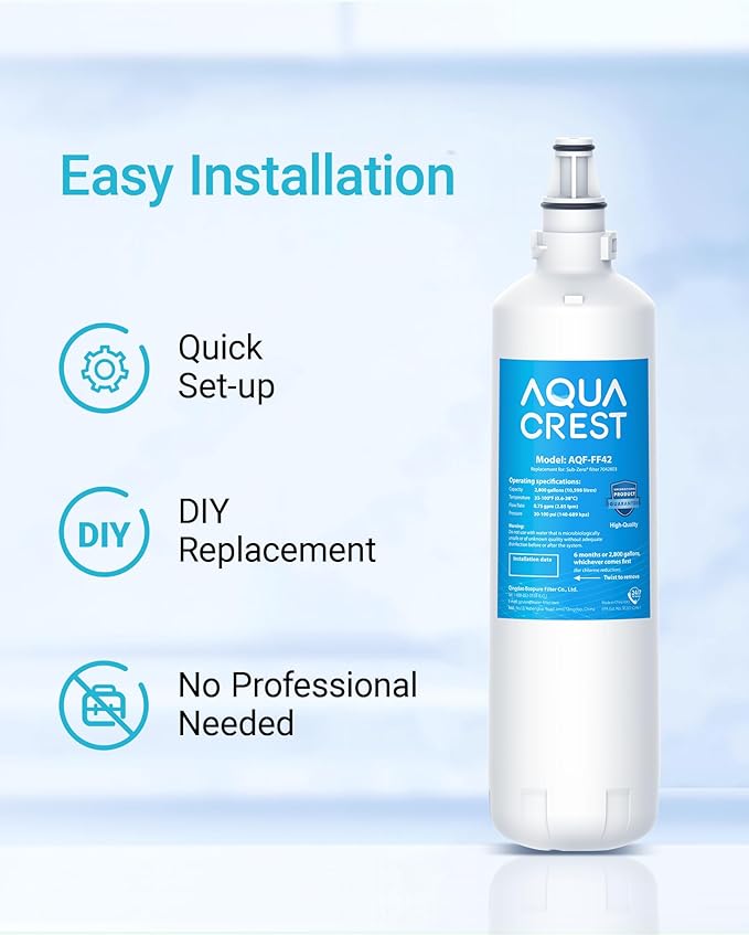 AQUA CREST 7012333/7042803 Ice Maker Water Filter, Replacement for Sub-Zero 7012333/7042803, UC-15, UC-15IP Ice Maker Water Filter, Manitowoc K00374, 1 Pack