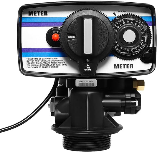 Water Softener Head Replacement, 110V 3W Digital Water Softener Control Head Timer Control Valve, Whole House Water Softener Control Valve Head Water Softener on Demand Control Head Valve, Black