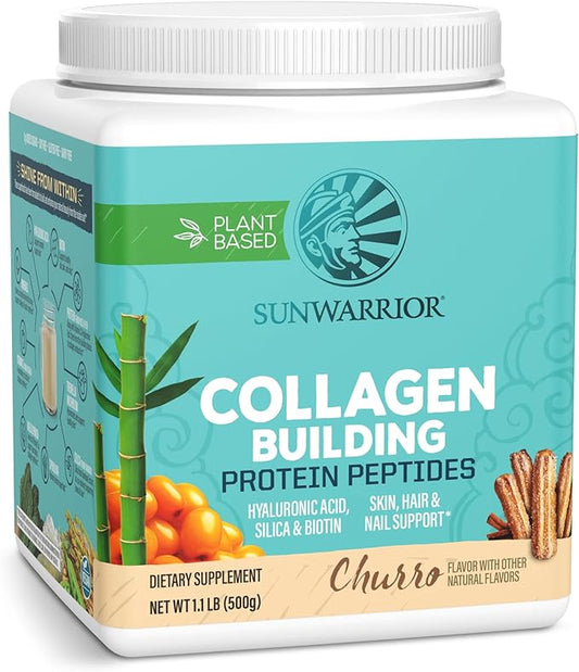 Vegan Collagen Protein Powder for Women Silica Plant Based Collagen Powder Churro Flavor with Vegan Hair Skin and Nails Vitamins Non-GMO No Added Sugar Soy Dairy & Gluten Free (Churro, 20 Servings)